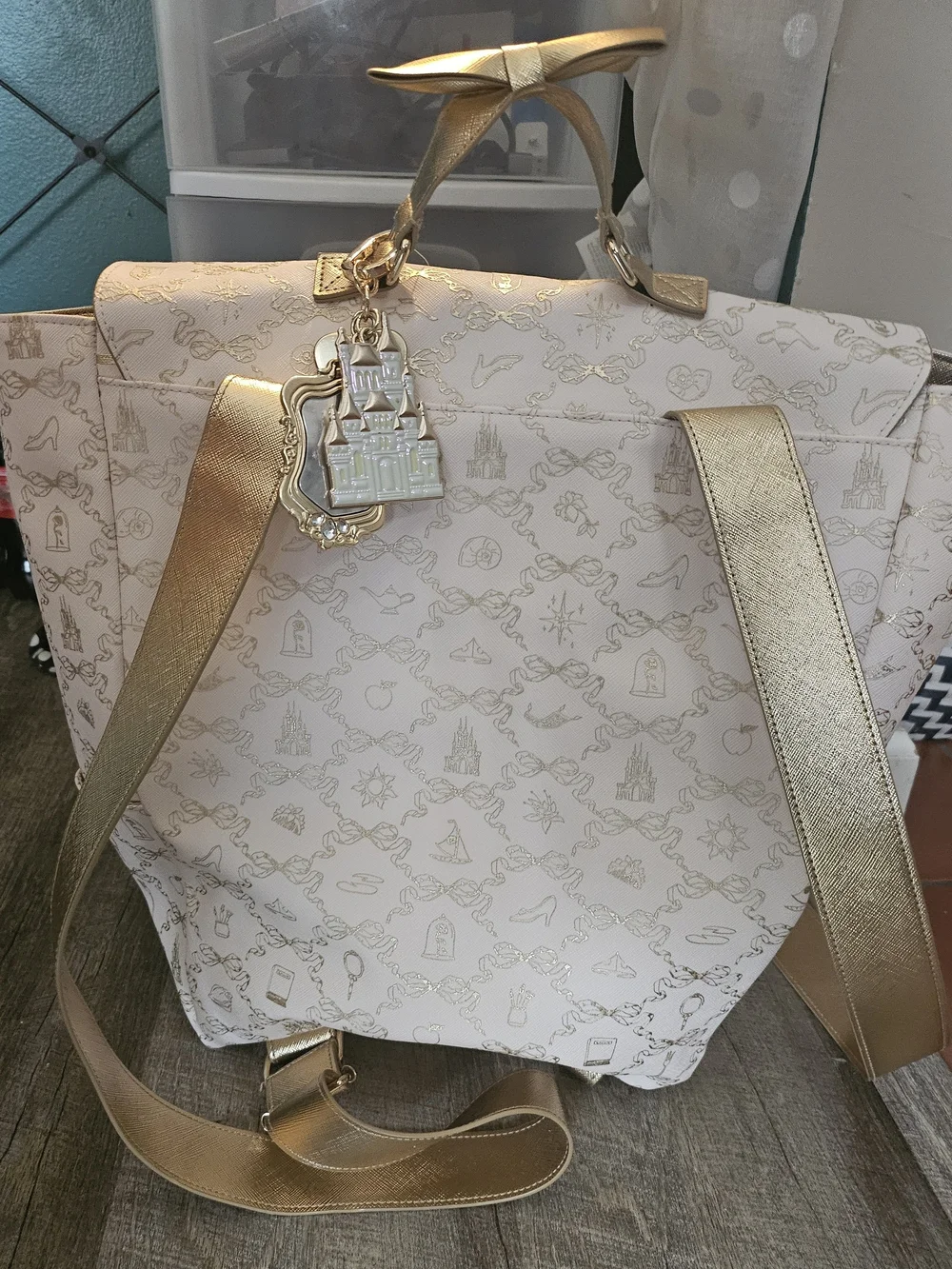Bath & Body Works Disney Princess Gold Bow Backpack Purse